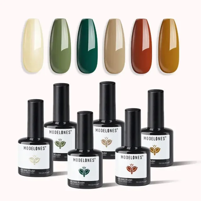 modelones Autumn Embrace gellack 6-pack grön shimmer
