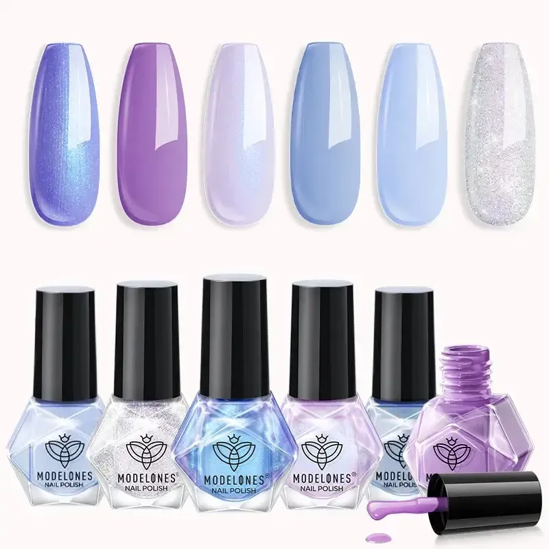 Modelones Snowman nagellack 6-pack blå kräm