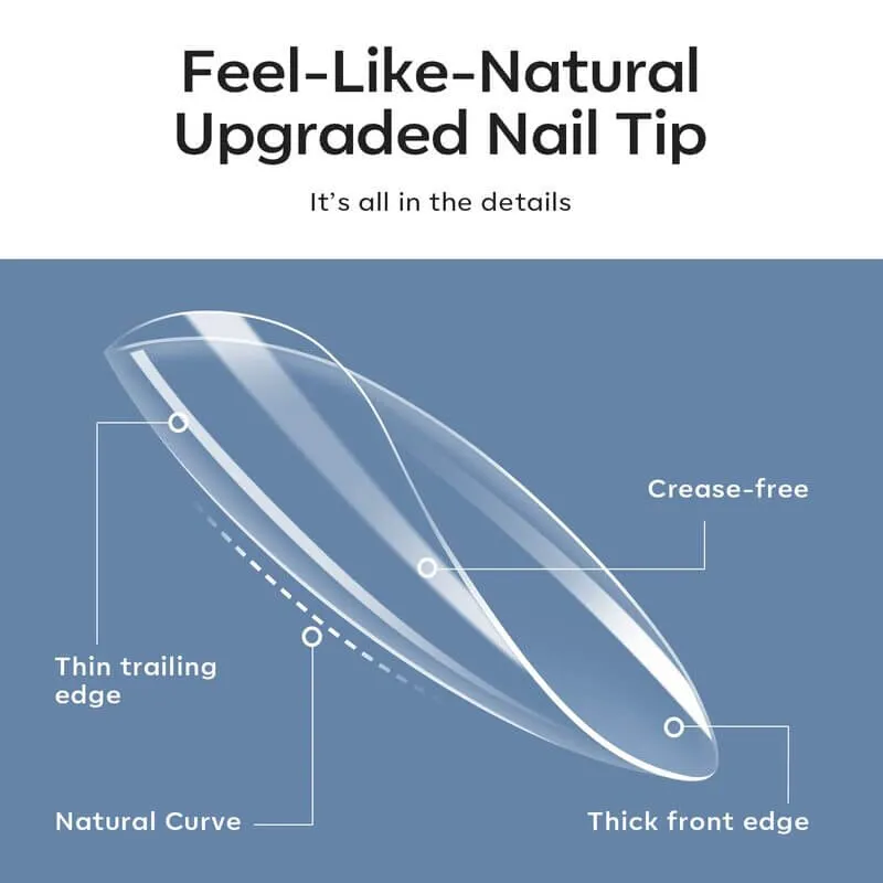 modelones Full Cover nageltippar medium almond clear