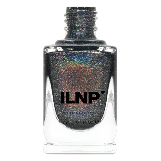 ILNP Maiden Lane nagellack mörkgrå holografiskt