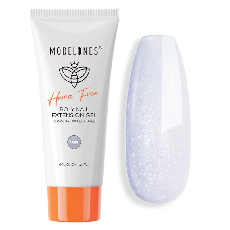 Modelones polygel Glacial Shimmer lila glitter 60g HEMA-fri