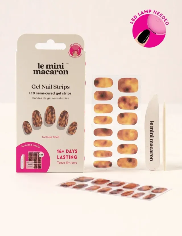 Le Mini Macaron Tortoise Shell gel strips marmorerad