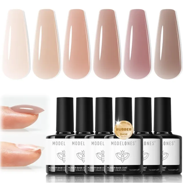Modelones Nude Rubber baslack set 6-pack 7 ml