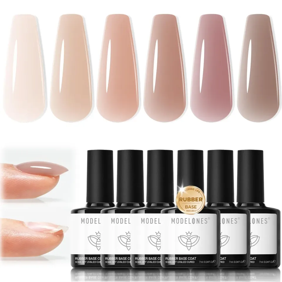 Modelones Nude Rubber baslack set 6-pack 7 ml